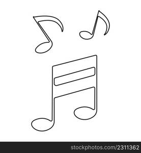 Musical note line icon