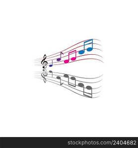 musical note logo icon vector design template