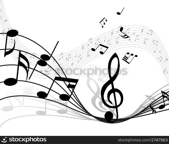 Musical note stuff vector backgrounds with notes and lines