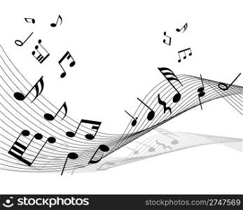 Musical note stuff vector backgrounds with notes and lines