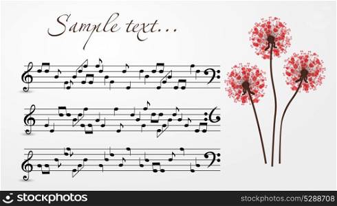 musical notes abstract background. Vector Illustration