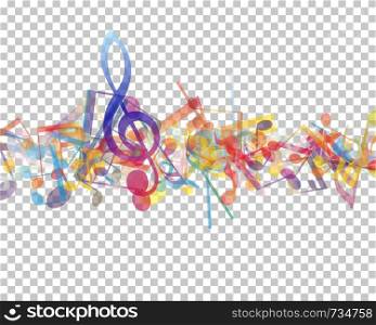 Musical Notes Design With Transparency Grid on Back. Vector Illustration.