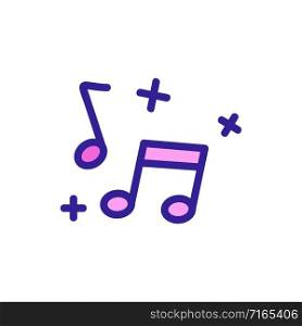 musical notes icon vector. A thin line sign. Isolated contour symbol illustration. musical notes icon vector. Isolated contour symbol illustration