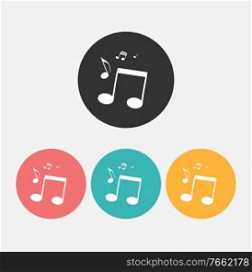 Musical notes Icon. Vector Illustration EPS10. Musical notes Icon isolated on grey. Vector Illustration