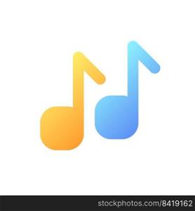 Musical notes pixel perfect flat gradient color ui icon. Ringtone. Listen to music. Multimedia. Simple filled pictogram. GUI, UX design for mobile application. Vector isolated RGB illustration. Musical notes pixel perfect flat gradient color ui icon