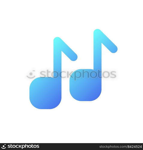 Musical notes pixel perfect flat gradient two-color ui icon. Ringtone. Listen to music. Multimedia. Simple filled pictogram. GUI, UX design for mobile application. Vector isolated RGB illustration. Musical notes pixel perfect flat gradient two-color ui icon