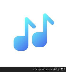Musical notes pixel perfect flat gradient two-color ui icon. Ringtone. Listen to music. Multimedia. Simple filled pictogram. GUI, UX design for mobile application. Vector isolated RGB illustration. Musical notes pixel perfect flat gradient two-color ui icon