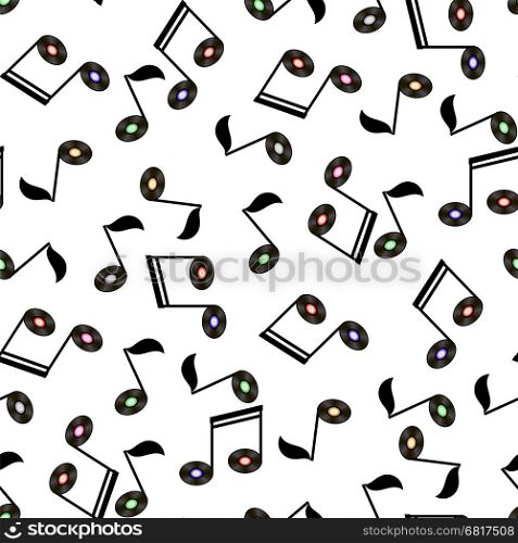 Musical Notes Seamless Pattern on White Background. Musical Notes Seamless Pattern