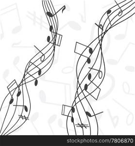 musical notes staff vector illustration