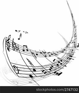 Musical notes stuff vector background for use in design