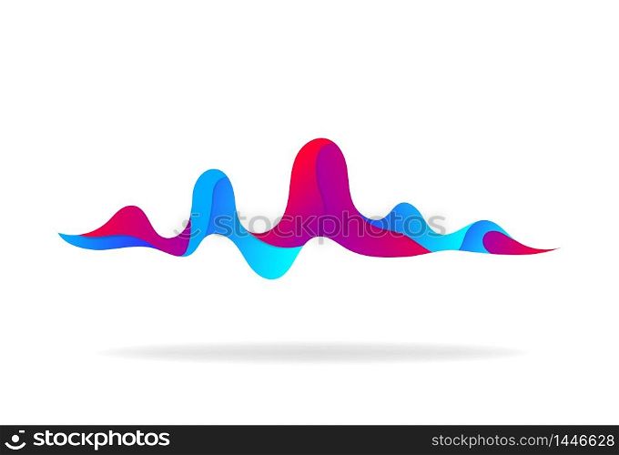 Musical soundwave on isloated background. Abstract sound wave and form of pulse for radio, audio. Trendy background with soundwave shape. vector illustration. Musical soundwave on isloated background. Abstract sound wave and form of pulse for radio, audio. Trendy background with soundwave shape. vector