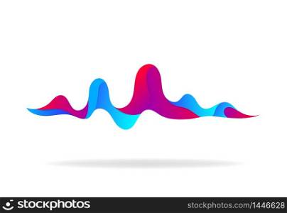 Musical soundwave on isloated background. Abstract sound wave and form of pulse for radio, audio. Trendy background with soundwave shape. vector illustration. Musical soundwave on isloated background. Abstract sound wave and form of pulse for radio, audio. Trendy background with soundwave shape. vector