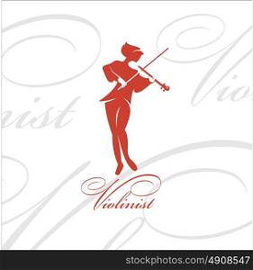Musician, a violinist. Vector logo.