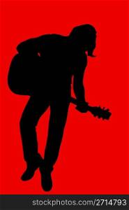 Musician (guitar player) silhouette