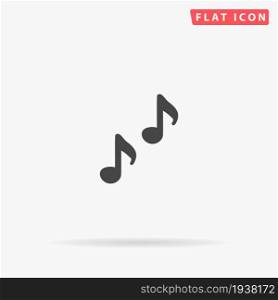 Musics flat vector icon. Glyph style sign. Simple hand drawn illustrations symbol for concept infographics, designs projects, UI and UX, website or mobile application.. Musics flat vector icon