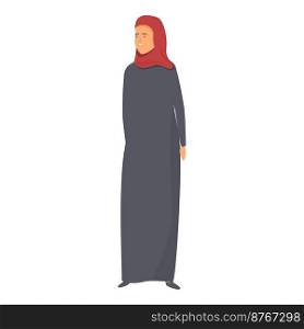 Muslim fashion icon cartoon vector. Arab hijab. Saudi female. Muslim fashion icon cartoon vector. Arab hijab
