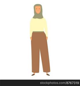 Muslim fashion icon cartoon vector. Hijab women. Arab people. Muslim fashion icon cartoon vector. Hijab women