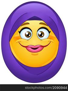 Muslim female emoji emoticon wearing a hijab