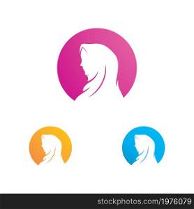 Muslim hijab logo vector template