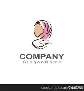 Muslim hijab woman Logo template vector illustration design