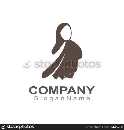 Muslim hijab woman Logo template vector illustration design
