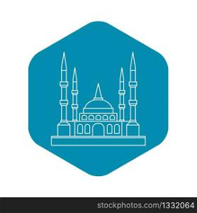 Muslim mosque icon. Outline illustration of muslim mosque vector icon for web. Muslim mosque icon, outline style