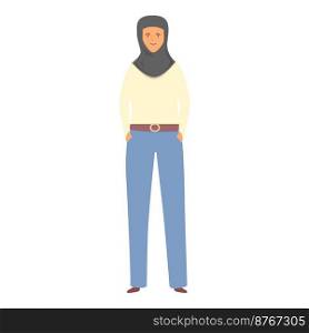 Muslim outfit icon cartoon vector. Hijab fashion. Saudi girl. Muslim outfit icon cartoon vector. Hijab fashion