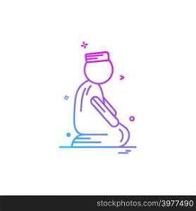 Muslim prayer icon design vector