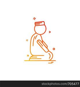 Muslim prayer icon design vector