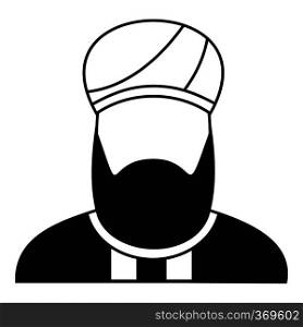Muslim preacher icon in simple style on a white background vector illustration. Muslim preacher icon, simple style