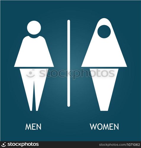 Muslim Restroom male and female sign illustration