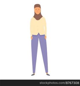 Muslim suit icon cartoon vector. Fashion hijab. Female cloth. Muslim suit icon cartoon vector. Fashion hijab