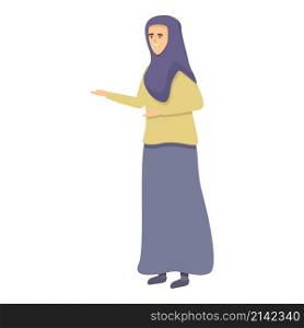 Muslim teacher icon cartoon vector. Online school. Student education. Muslim teacher icon cartoon vector. Online school
