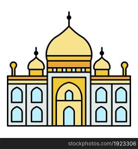 Muslim temple icon. Outline muslim temple vector icon color flat isolated on white. Muslim temple icon color outline vector