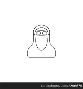 Muslim woman icon vector drawing