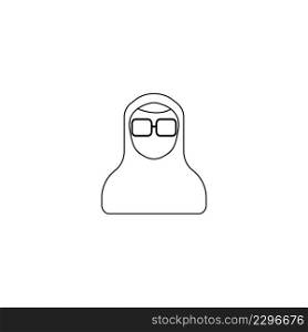 Muslim woman icon vector drawing
