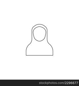 Muslim woman icon vector drawing