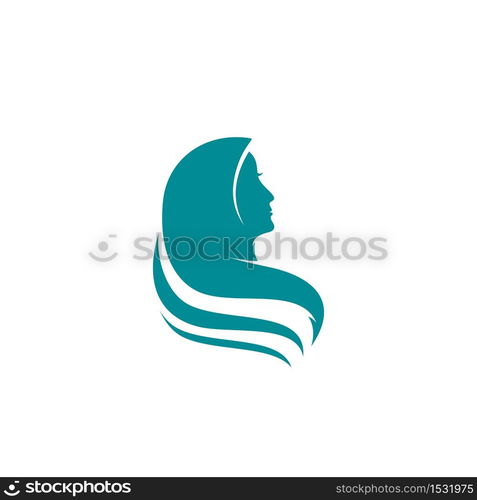 Muslimah hijab Logo template vector illustration design