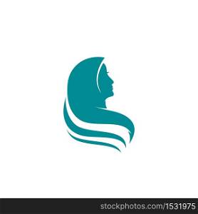 Muslimah hijab Logo template vector illustration design