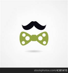 mustache and a bow tie