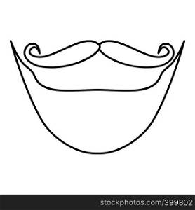 Mustache and beard icon. Outline illustration of mustache and beard vector icon for web. Mustache and beard icon, outline style