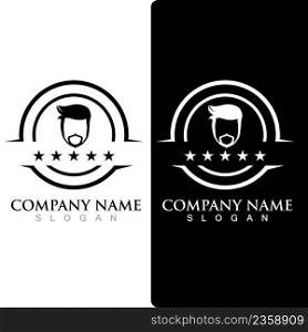mustache and beard logo and symbol vector 