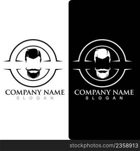 mustache and beard logo and symbol vector 