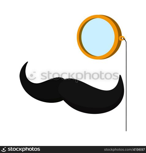 Mustache and pince-nez cartoon icon isolated on white background. Mustache and pince-nezcartoon icon