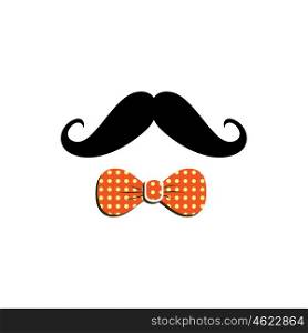 mustache bow tie. mustache bow tie theme vector art illustration