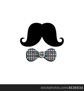 mustache bow tie. mustache bow tie theme vector art illustration