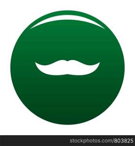 Mustache chevron icon. Simple illustration of mustache chevron vector icon for any design green. Mustache chevron icon vector green