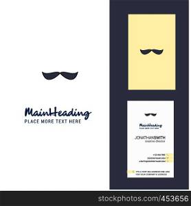 Mustache Creative Logo and business card. vertical Design Vector