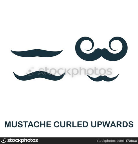 Mustache Curled Upwards icon. Flat style icon design. UI. Illustration of mustache curled upwards icon. Pictogram isolated on white. Ready to use in web design, apps, software, print. Mustache Curled Upwards icon. Flat style icon design. UI. Illustration of mustache curled upwards icon. Pictogram isolated on white. Ready to use in web design, apps, software, print.