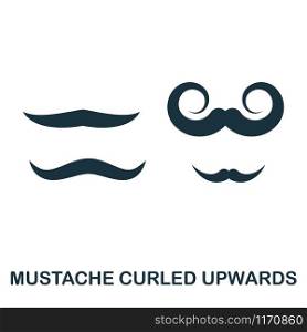 Mustache Curled Upwards icon. Flat style icon design. UI. Illustration of mustache curled upwards icon. Pictogram isolated on white. Ready to use in web design, apps, software, print. Mustache Curled Upwards icon. Flat style icon design. UI. Illustration of mustache curled upwards icon. Pictogram isolated on white. Ready to use in web design, apps, software, print.